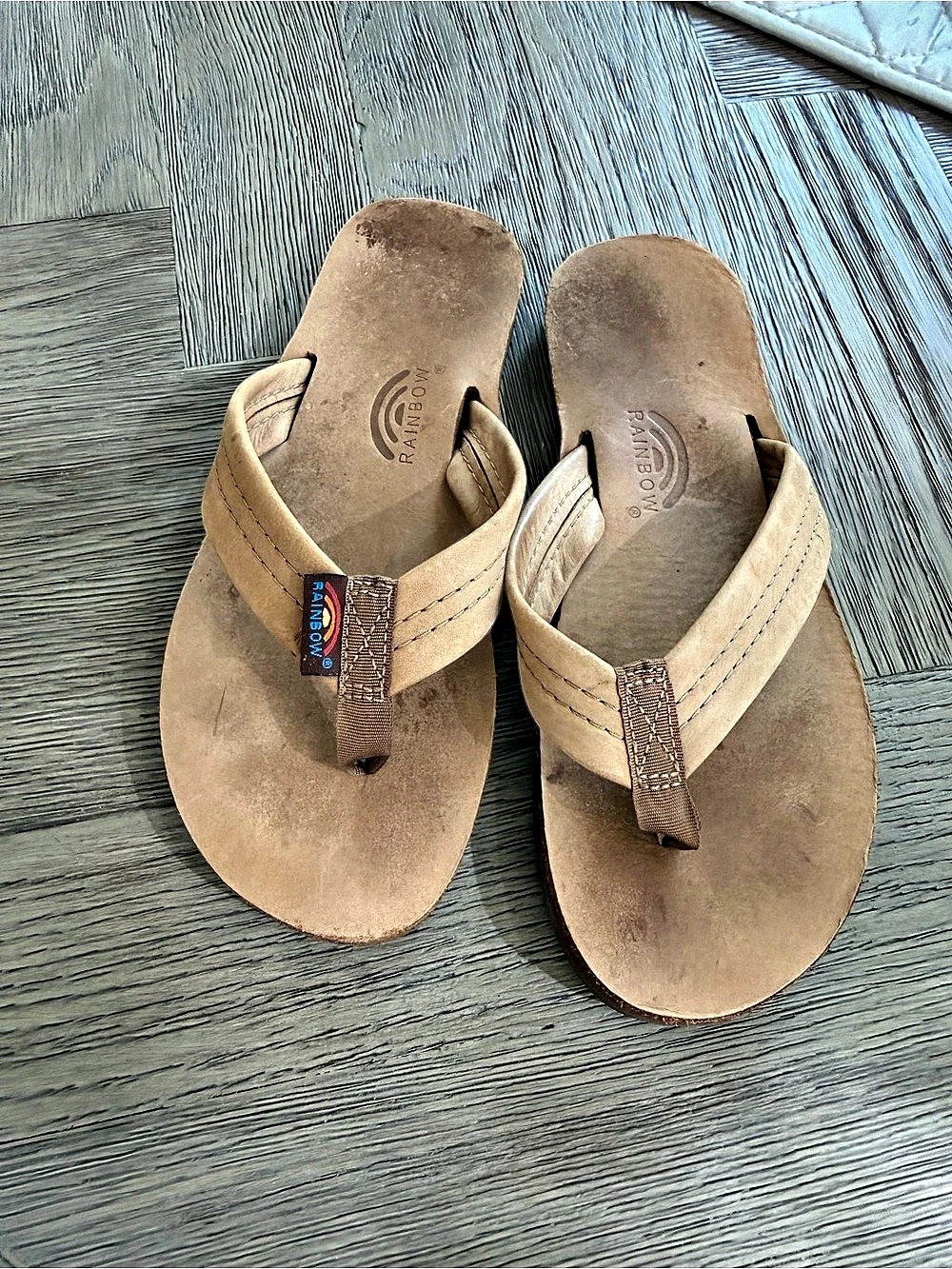 Rainbow kids Brown Leather-Style Sandals SZ 2-3
